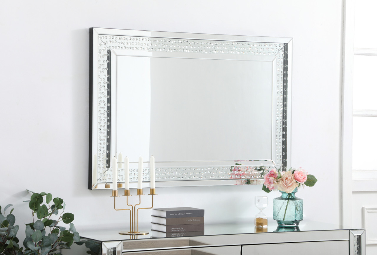 Elegant Decor MR913248 Sparkle collection crystal mirror 32 x 48 inch