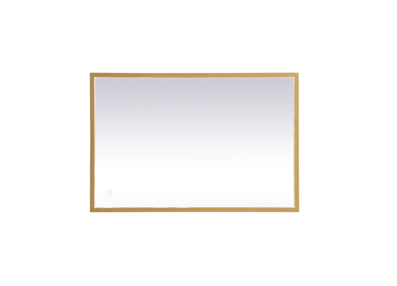Elegant Decor MRE61830BR Pier 18x30 inch LED mirror with adjustable color temperature 3000K/4200K/6400K in brass