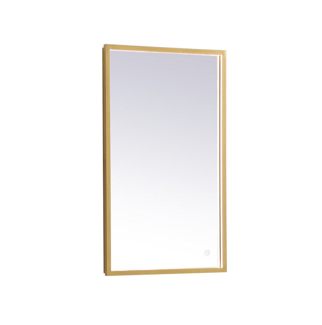 Elegant Decor MRE61830BR Pier 18x30 inch LED mirror with adjustable color temperature 3000K/4200K/6400K in brass