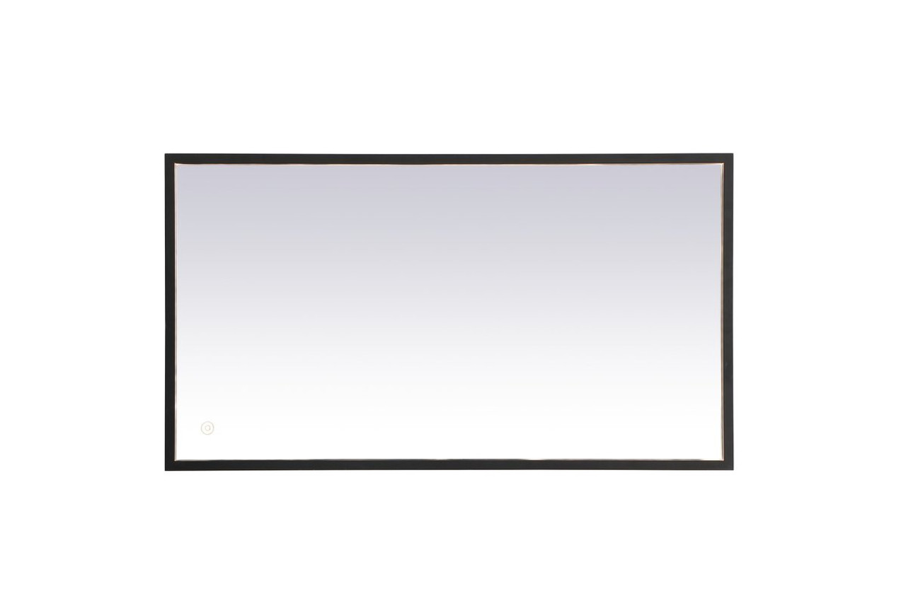 Elegant Decor MRE61836BK Pier 18x36 inch LED mirror with adjustable color temperature 3000K/4200K/6400K in black