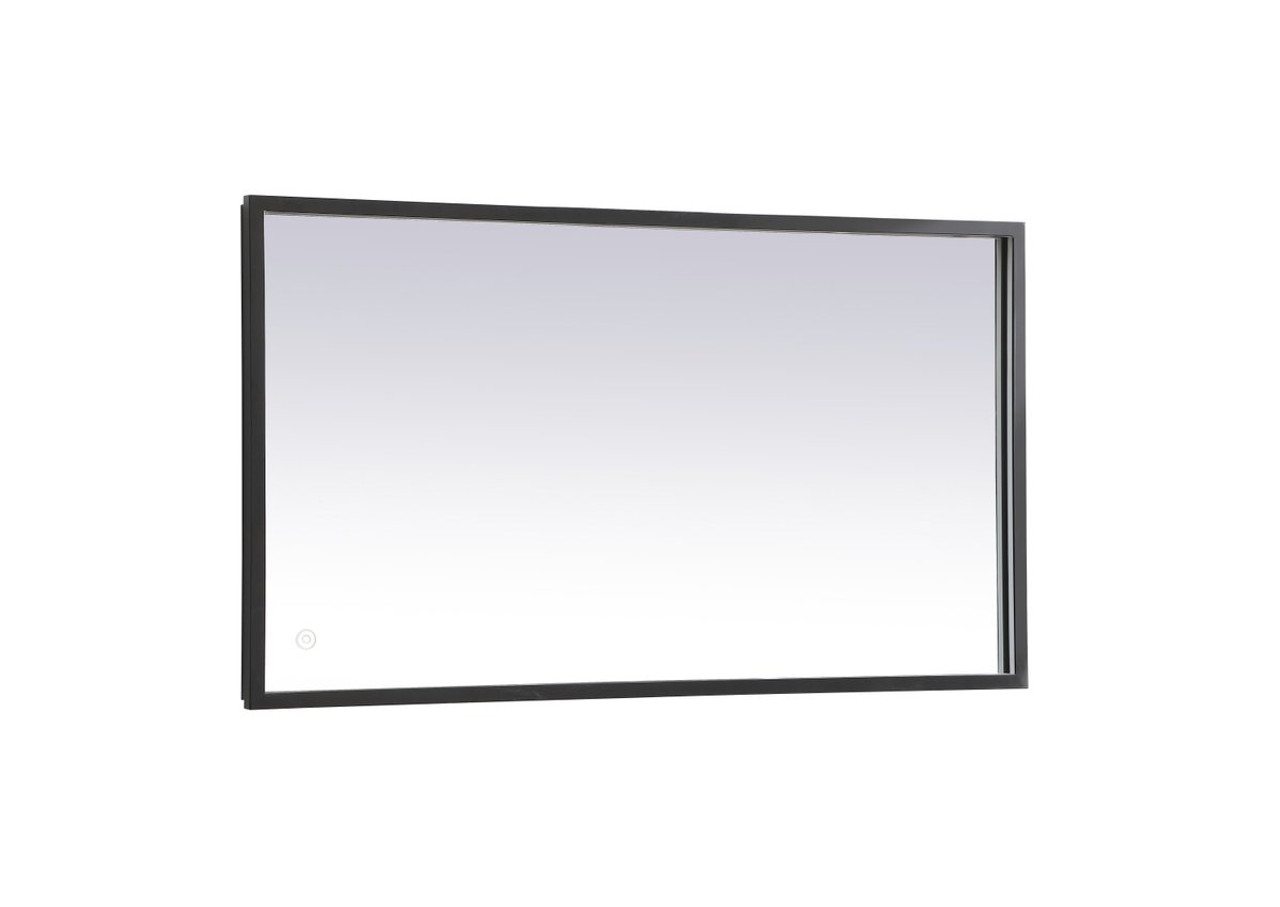 Elegant Decor MRE61836BK Pier 18x36 inch LED mirror with adjustable color temperature 3000K/4200K/6400K in black