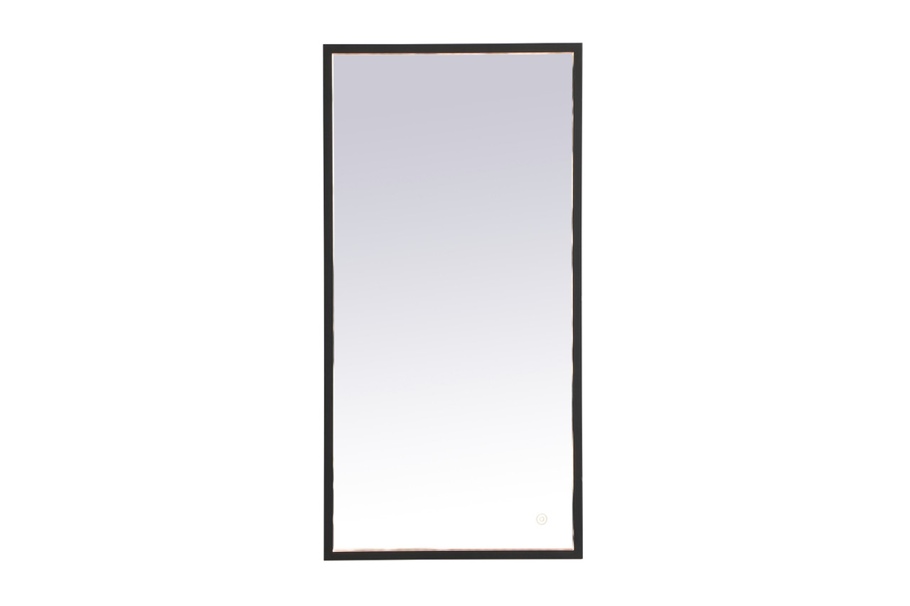 Elegant Decor MRE61836BK Pier 18x36 inch LED mirror with adjustable color temperature 3000K/4200K/6400K in black