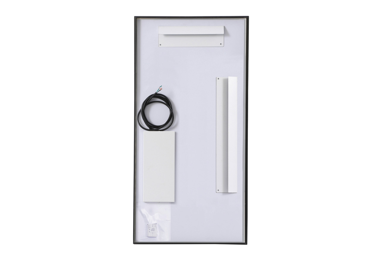 Elegant Decor MRE61836BK Pier 18x36 inch LED mirror with adjustable color temperature 3000K/4200K/6400K in black