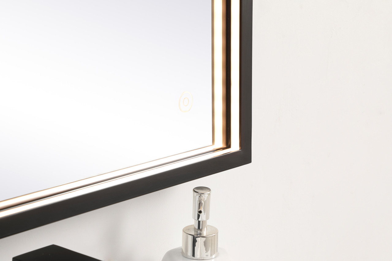 Elegant Decor MRE62030BK Pier 20x30 inch LED mirror with adjustable color temperature 3000K/4200K/6400K in black