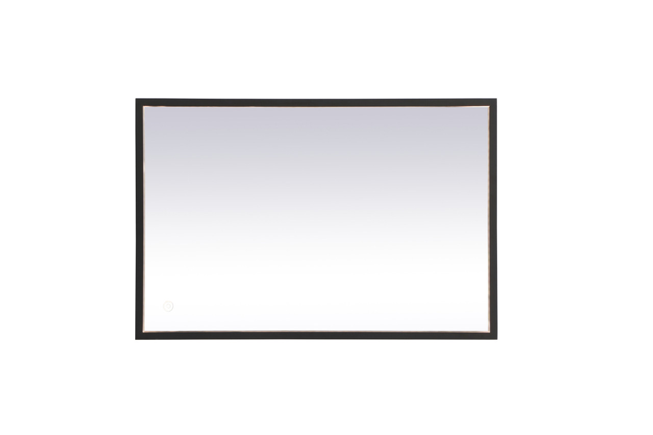 Elegant Decor MRE62030BK Pier 20x30 inch LED mirror with adjustable color temperature 3000K/4200K/6400K in black
