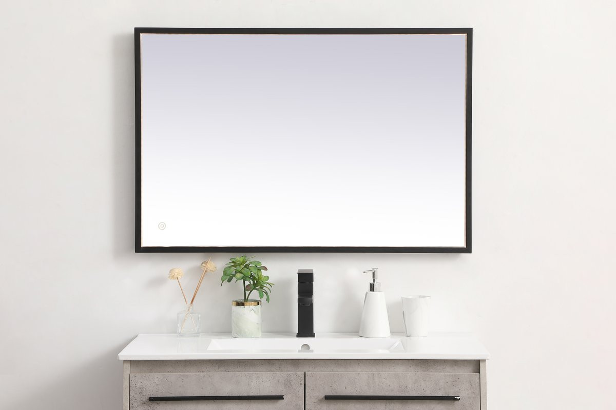 Elegant Decor MRE62040BK Pier 20x40 inch LED mirror with adjustable color temperature 3000K/4200K/6400K in black