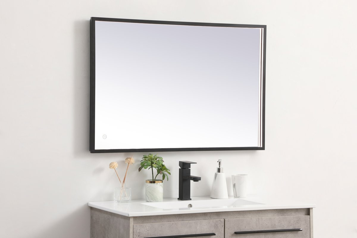 Elegant Decor MRE62040BK Pier 20x40 inch LED mirror with adjustable color temperature 3000K/4200K/6400K in black