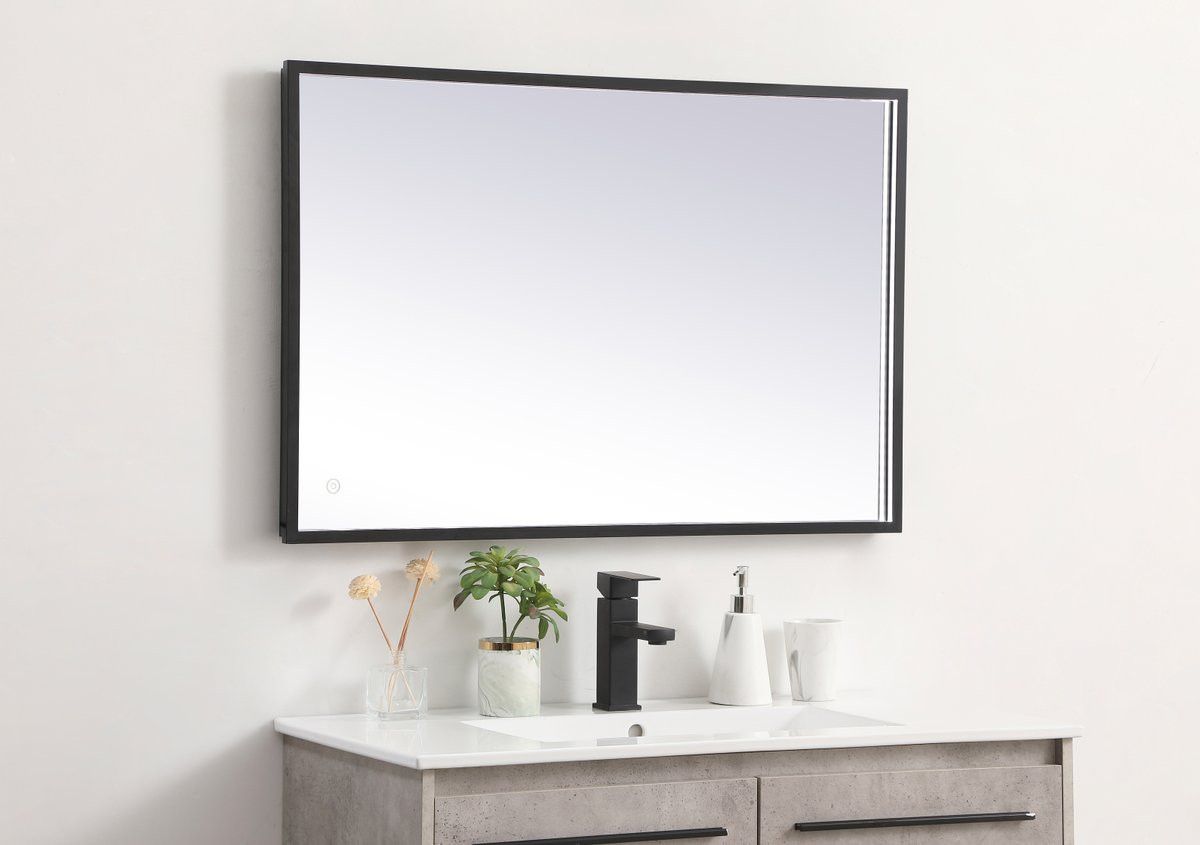 Elegant Decor MRE62040BK Pier 20x40 inch LED mirror with adjustable color temperature 3000K/4200K/6400K in black