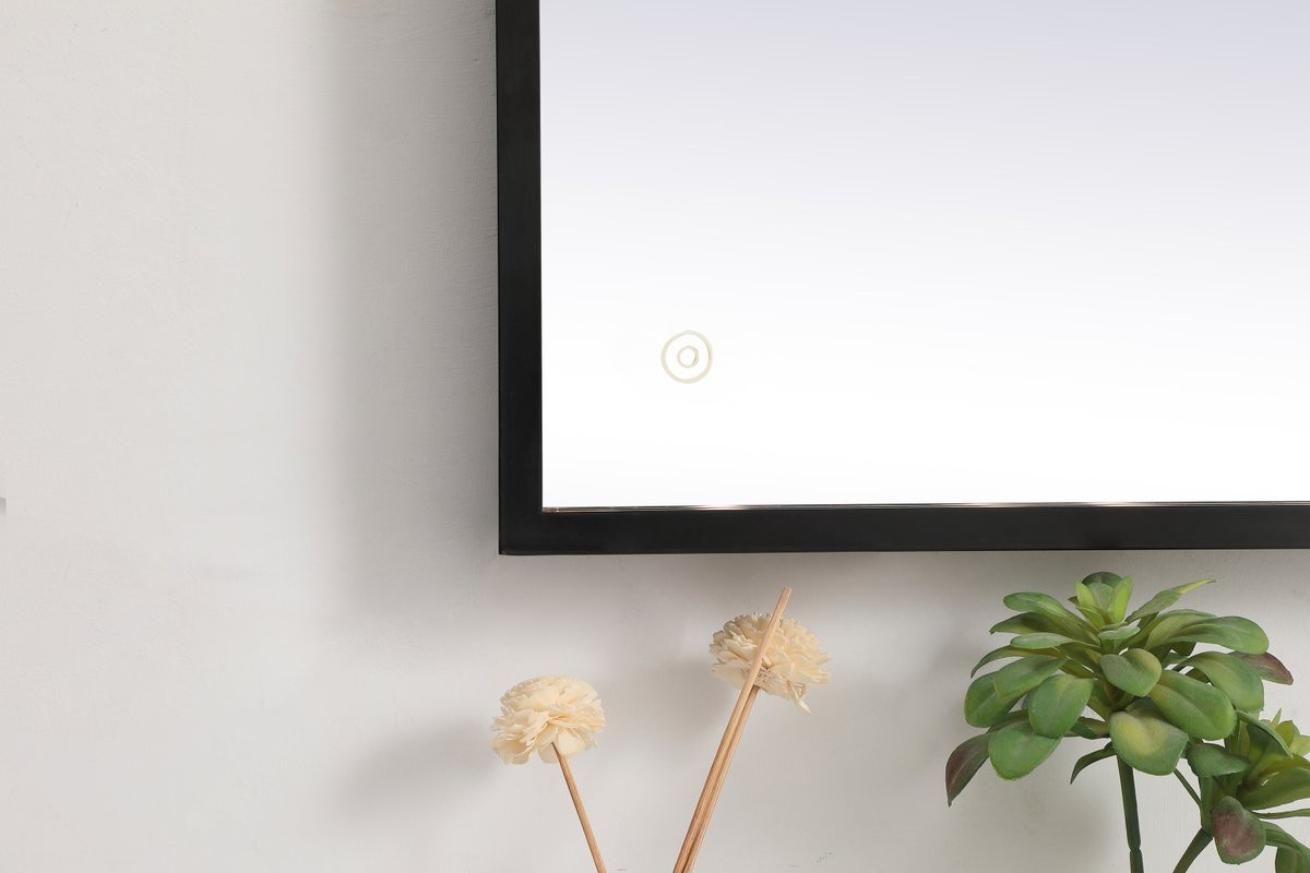 Elegant Decor MRE62040BK Pier 20x40 inch LED mirror with adjustable color temperature 3000K/4200K/6400K in black