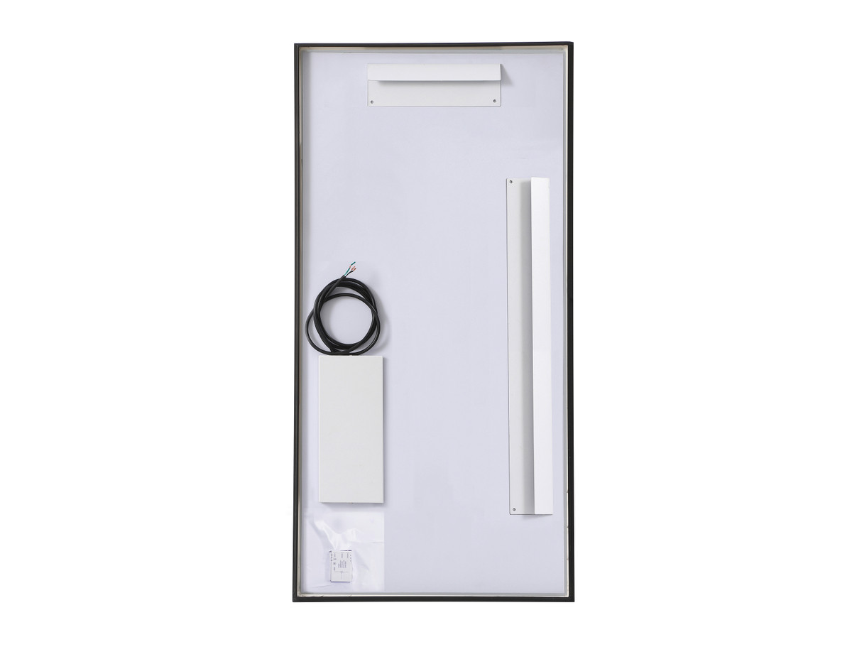 Elegant Decor MRE62040BK Pier 20x40 inch LED mirror with adjustable color temperature 3000K/4200K/6400K in black