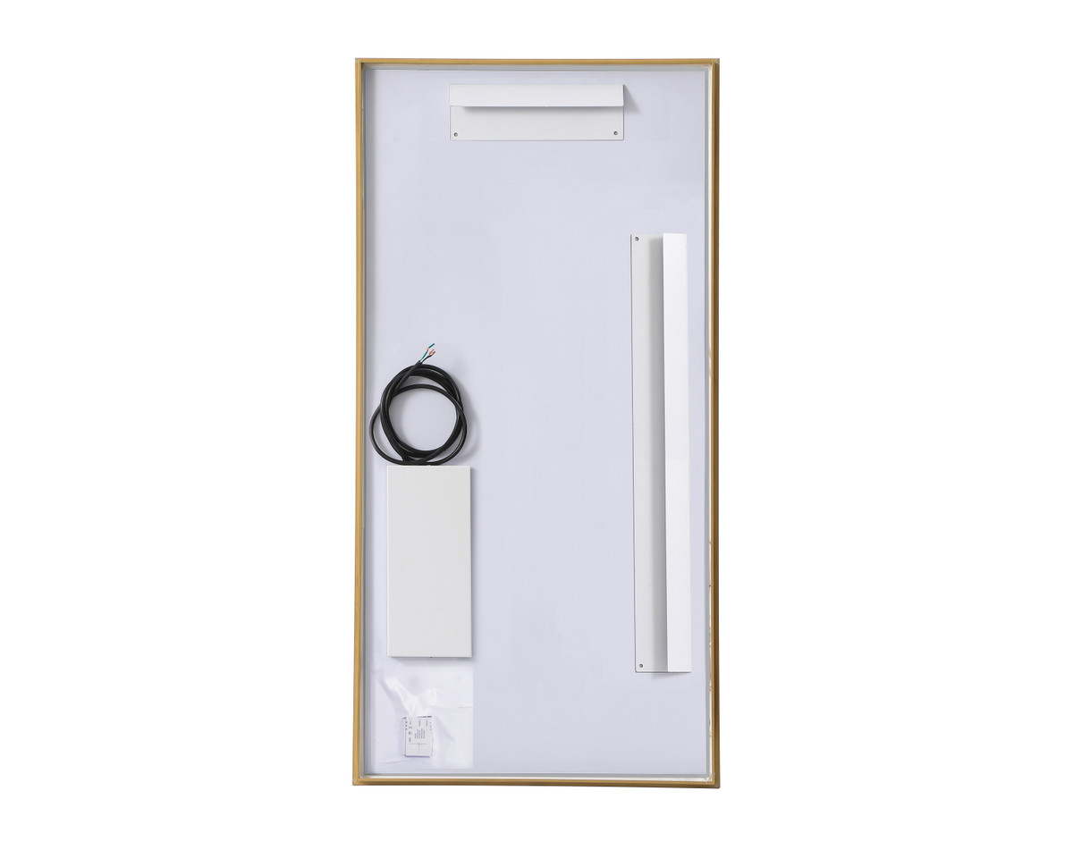 Elegant Decor MRE62040BR Pier 20x40 inch LED mirror with adjustable color temperature 3000K/4200K/6400K in brass