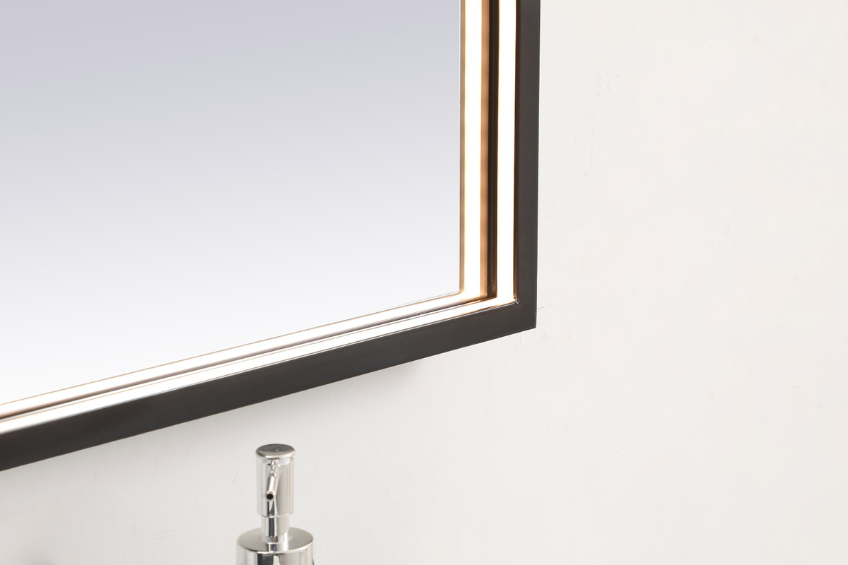 Elegant Decor MRE62430BK Pier 24x30 inch LED mirror with adjustable color temperature 3000K/4200K/6400K in black