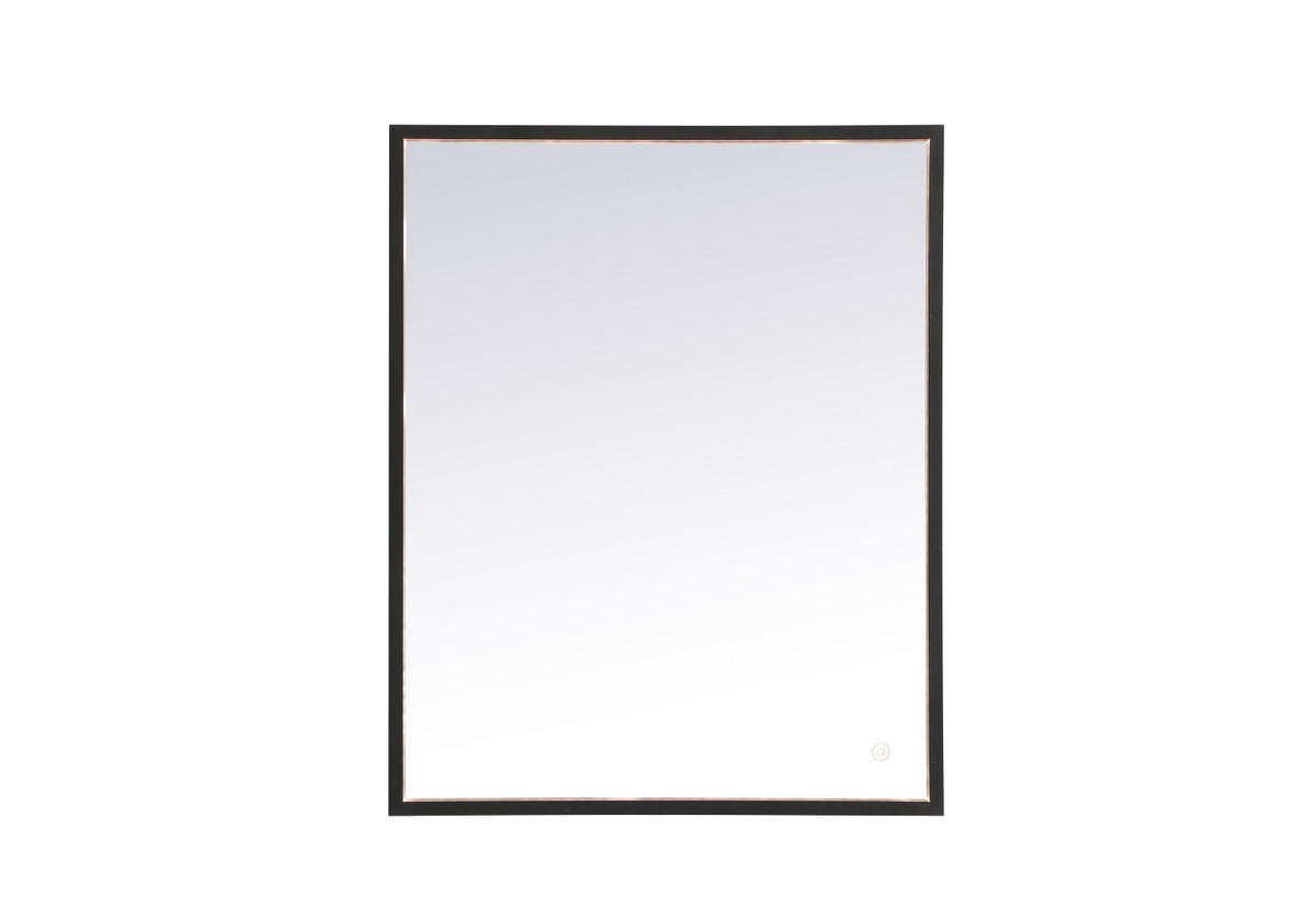 Elegant Decor MRE62430BK Pier 24x30 inch LED mirror with adjustable color temperature 3000K/4200K/6400K in black