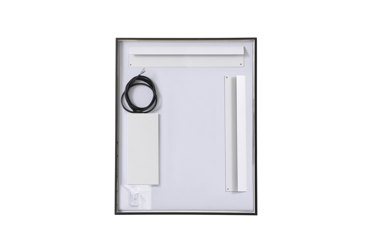 Elegant Decor MRE62430BK Pier 24x30 inch LED mirror with adjustable color temperature 3000K/4200K/6400K in black