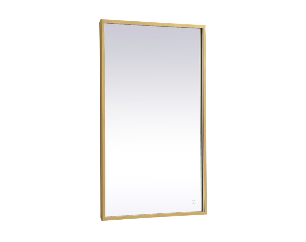 Elegant Decor MRE62430BR Pier 24x30 inch LED mirror with adjustable color temperature 3000K/4200K/6400K in brass