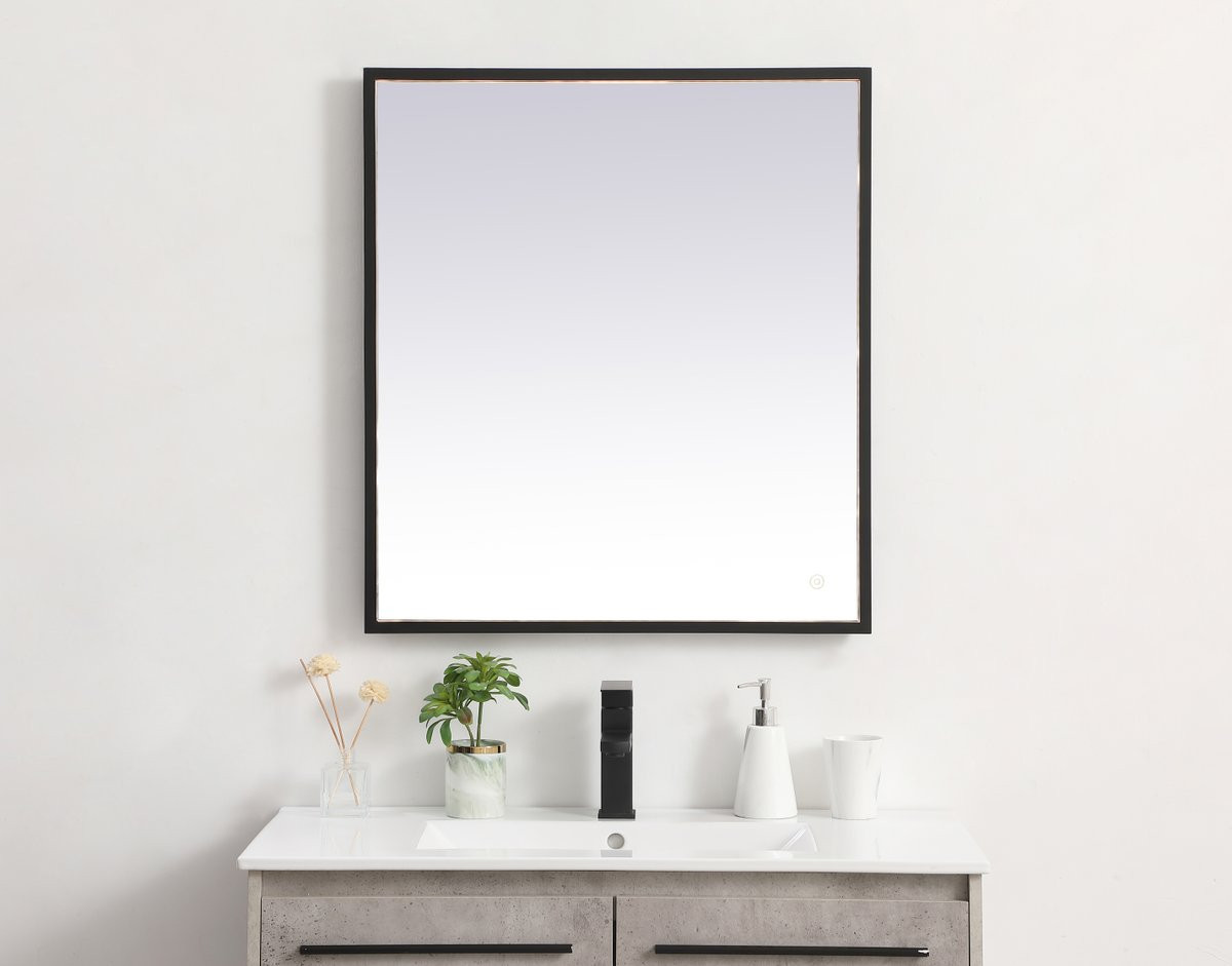 Elegant Decor MRE62436BK Pier 24x36 inch LED mirror with adjustable color temperature 3000K/4200K/6400K in black