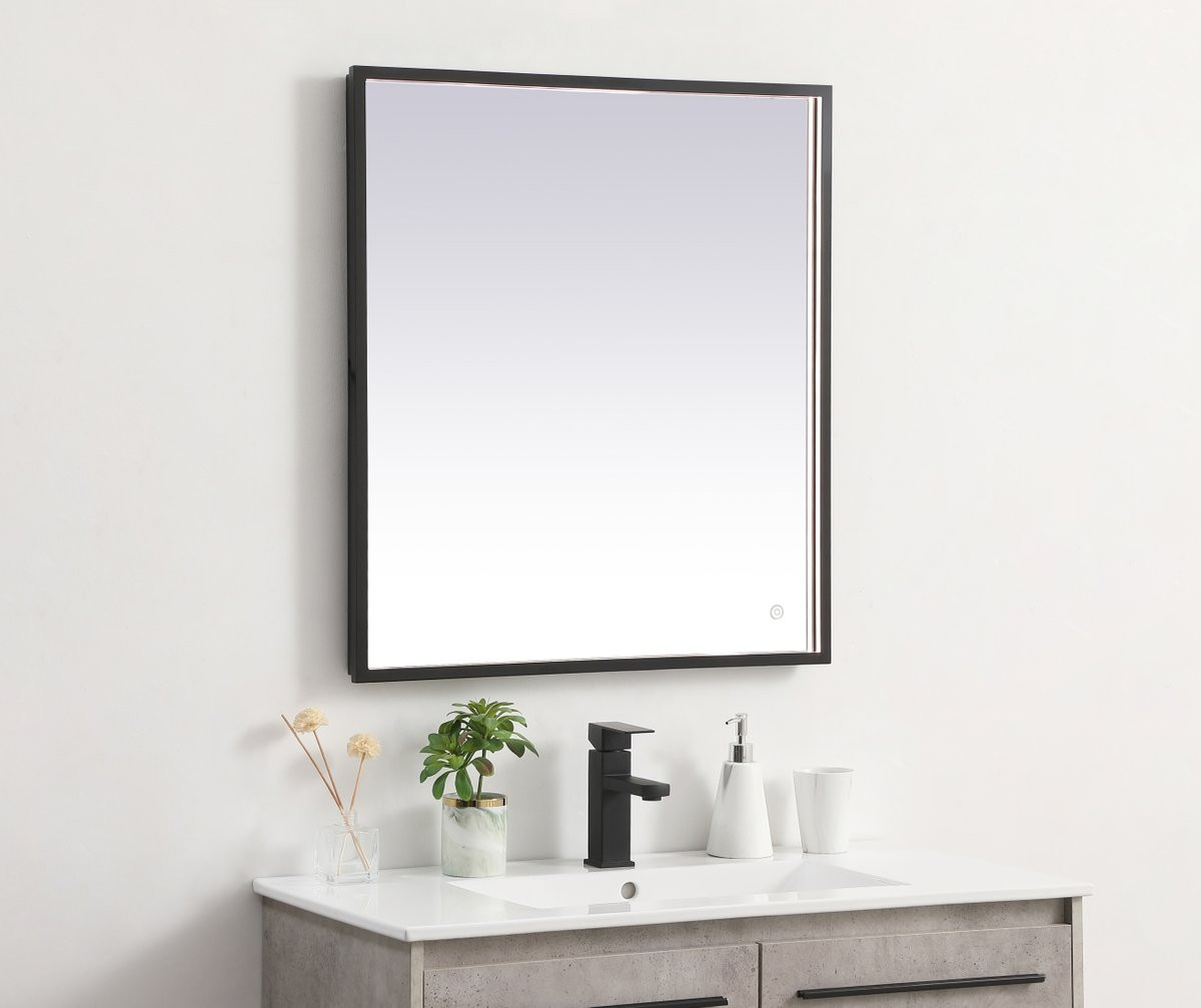 Elegant Decor MRE62436BK Pier 24x36 inch LED mirror with adjustable color temperature 3000K/4200K/6400K in black
