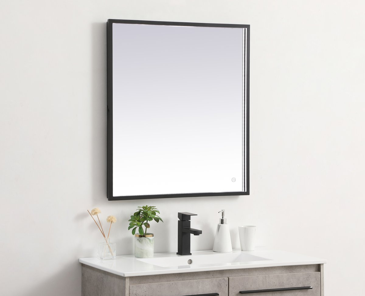 Elegant Decor MRE62436BK Pier 24x36 inch LED mirror with adjustable color temperature 3000K/4200K/6400K in black