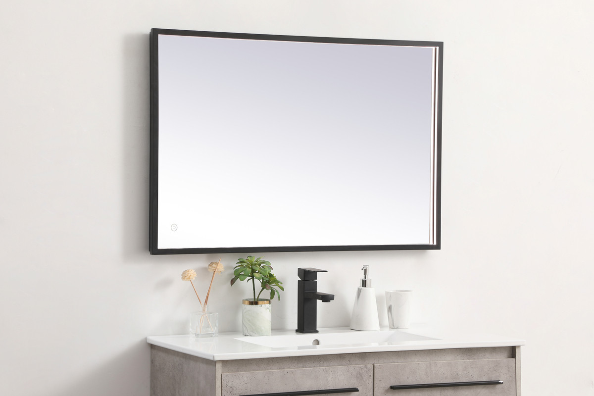 Elegant Decor MRE62436BK Pier 24x36 inch LED mirror with adjustable color temperature 3000K/4200K/6400K in black