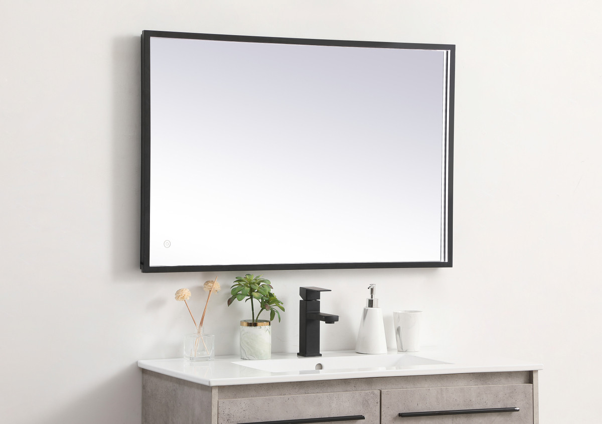 Elegant Decor MRE62436BK Pier 24x36 inch LED mirror with adjustable color temperature 3000K/4200K/6400K in black