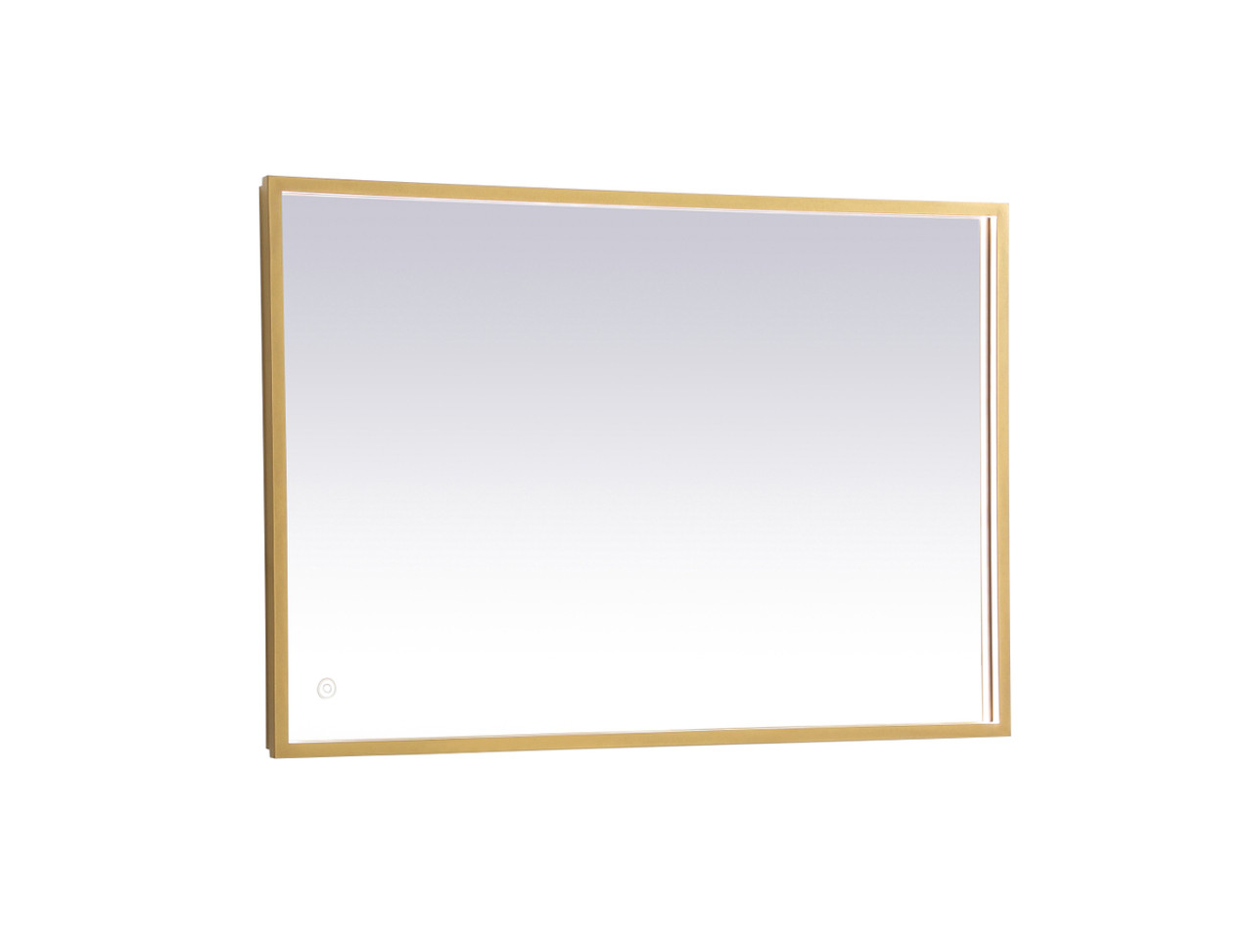 Elegant Decor MRE62436BR Pier 24x36 inch LED mirror with adjustable color temperature 3000K/4200K/6400K in brass
