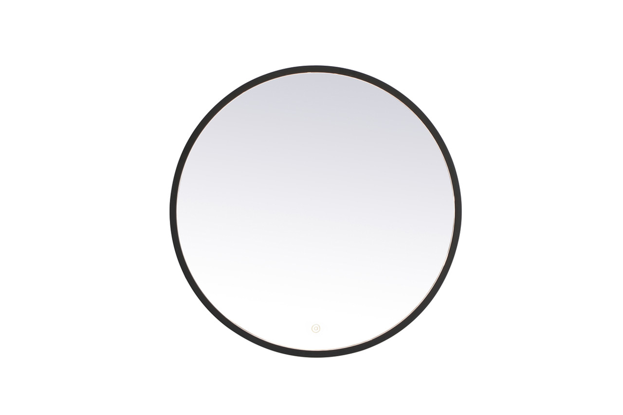 Elegant Decor MRE6028BK Pier 28 inch LED mirror with adjustable color temperature 3000K/4200K/6400K in black