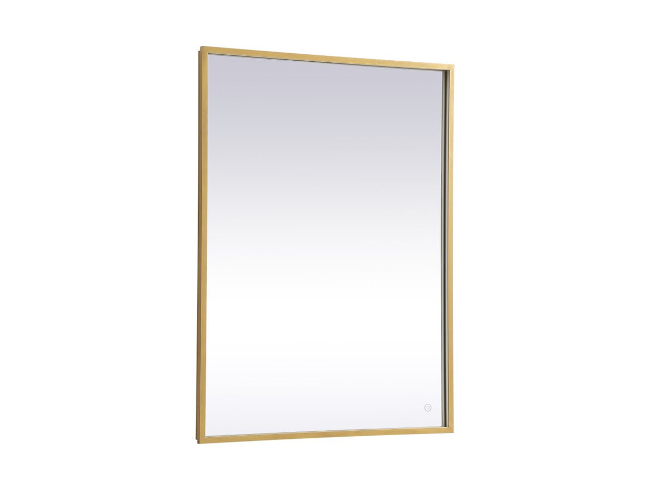 Elegant Decor MRE63030BR Pier 30x30 inch LED mirror with adjustable color temperature 3000K/4200K/6400K in brass