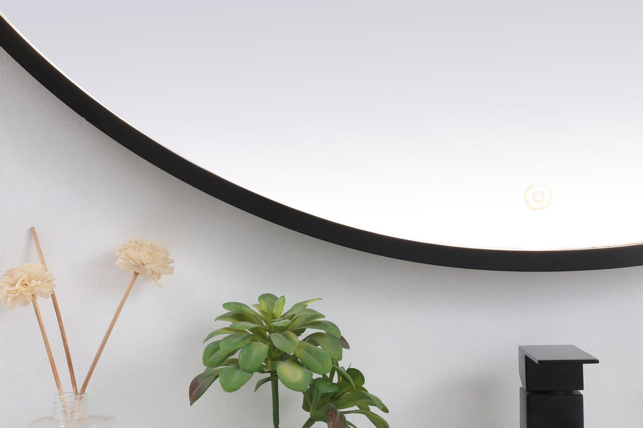 Elegant Decor MRE63036BK Pier 30x36 inch LED mirror with adjustable color temperature 3000K/4200K/6400K in black