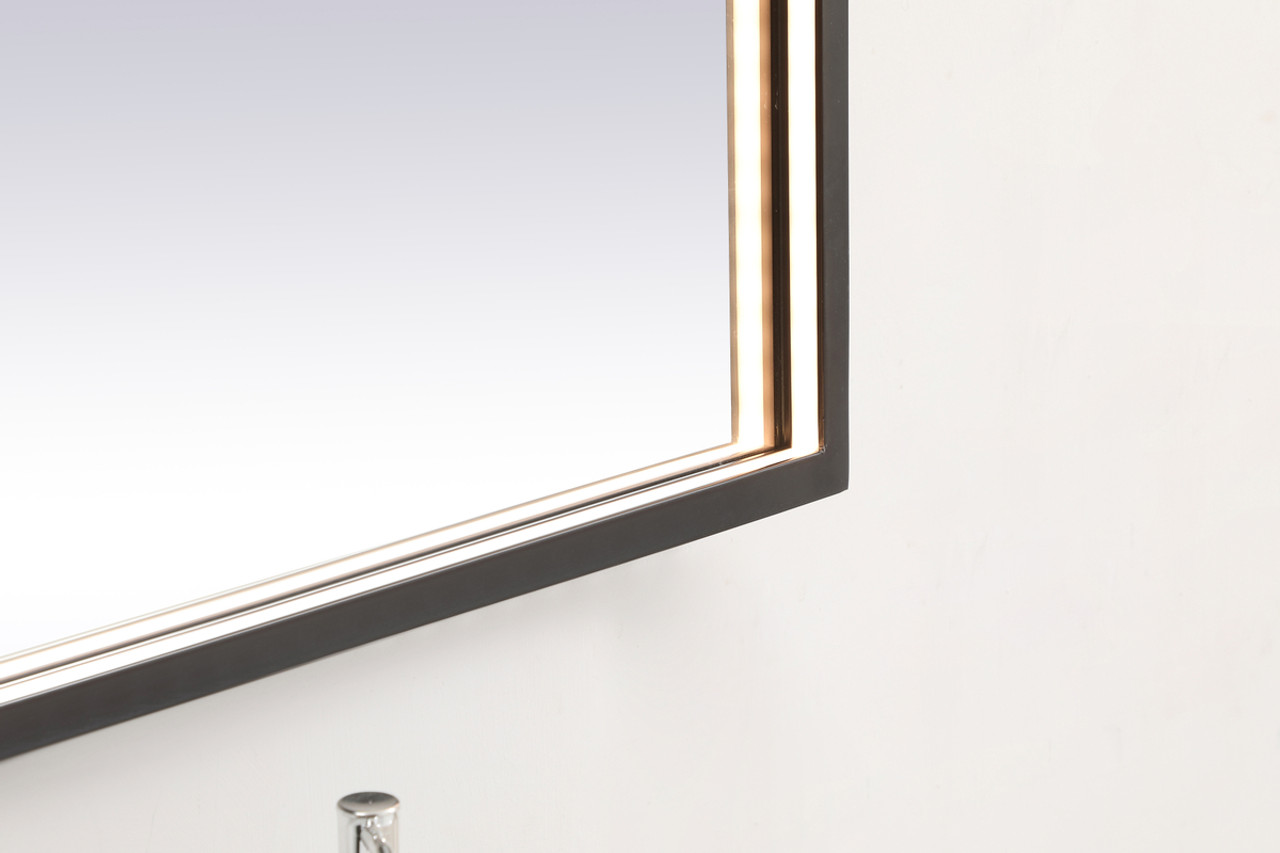 Elegant Decor MRE63036BK Pier 30x36 inch LED mirror with adjustable color temperature 3000K/4200K/6400K in black