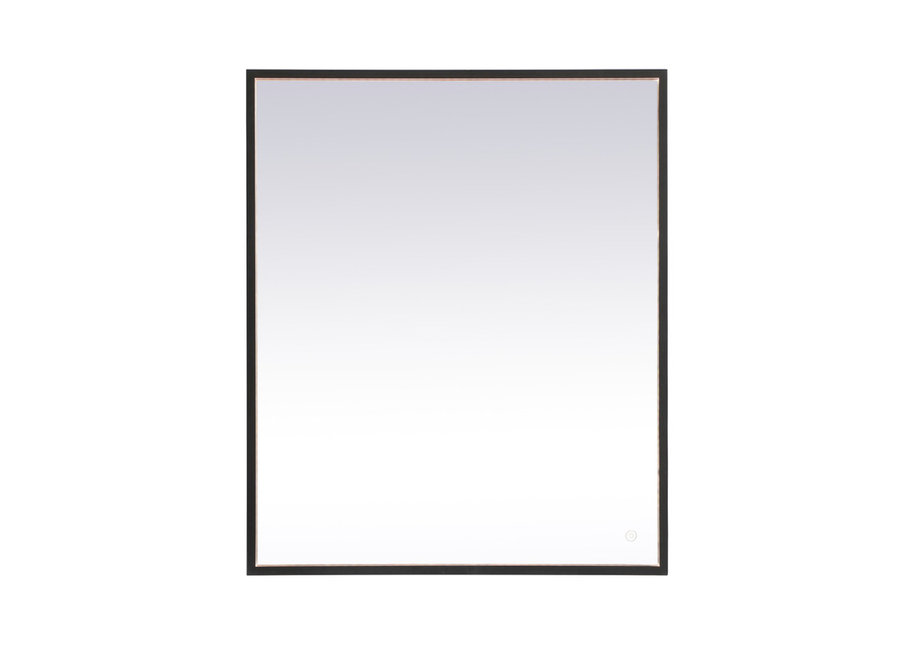 Elegant Decor MRE63036BK Pier 30x36 inch LED mirror with adjustable color temperature 3000K/4200K/6400K in black