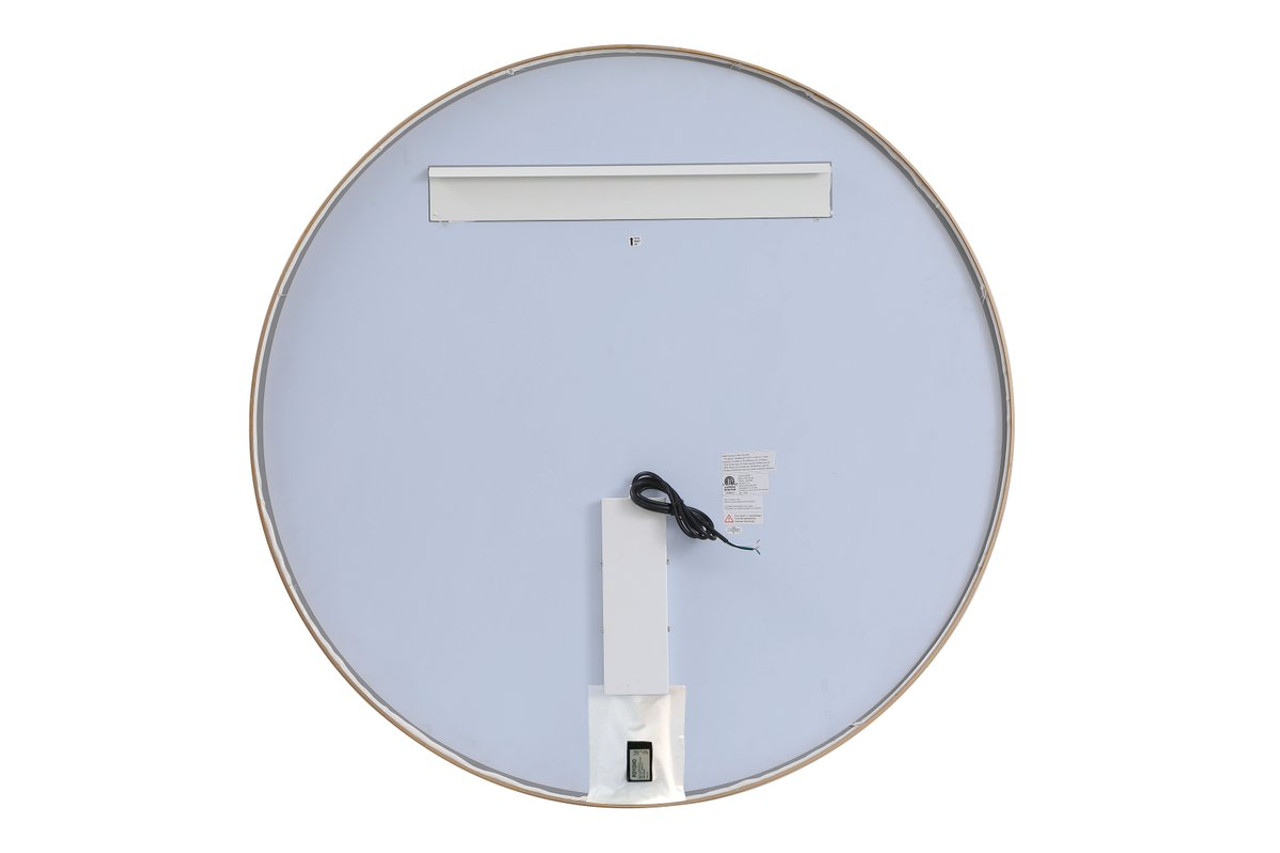 Elegant Decor MRE63036BR Pier 30x36 inch LED mirror with adjustable color temperature 3000K/4200K/6400K in brass