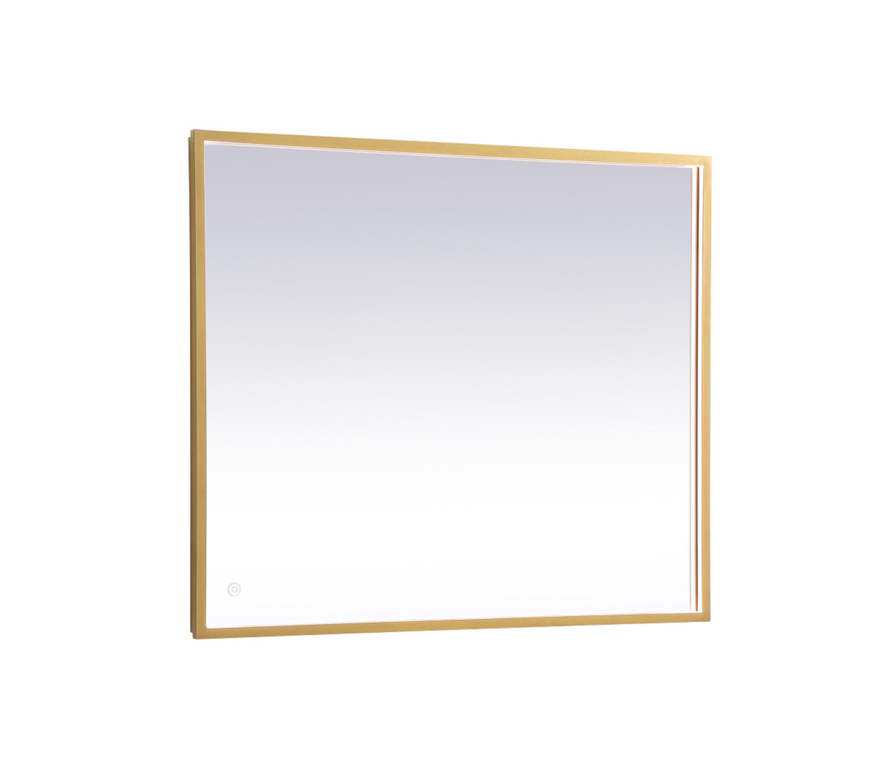 Elegant Decor MRE63036BR Pier 30x36 inch LED mirror with adjustable color temperature 3000K/4200K/6400K in brass