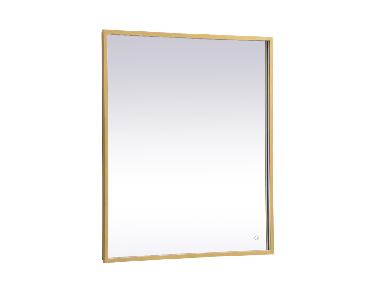 Elegant Decor MRE63036BR Pier 30x36 inch LED mirror with adjustable color temperature 3000K/4200K/6400K in brass