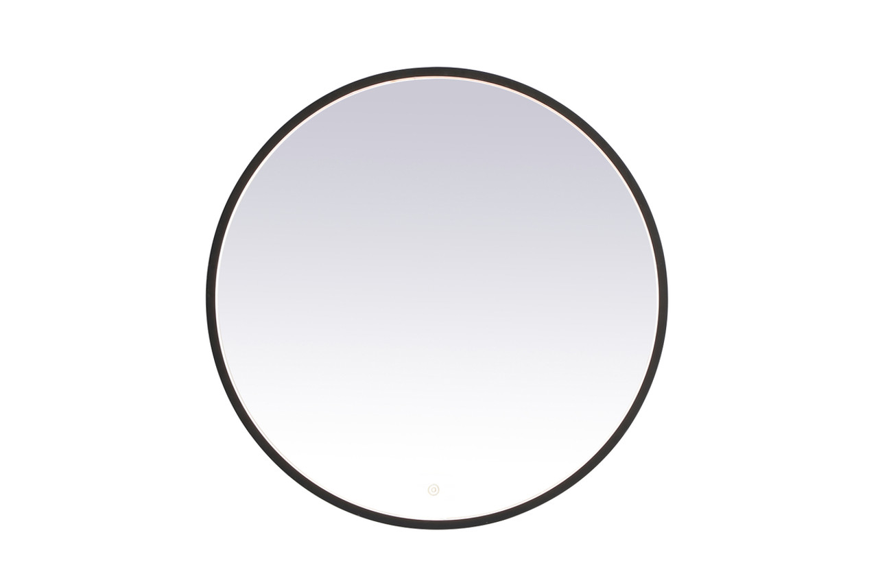 Elegant Decor MRE6032BK Pier 32 inch LED mirror with adjustable color temperature 3000K/4200K/6400K in black