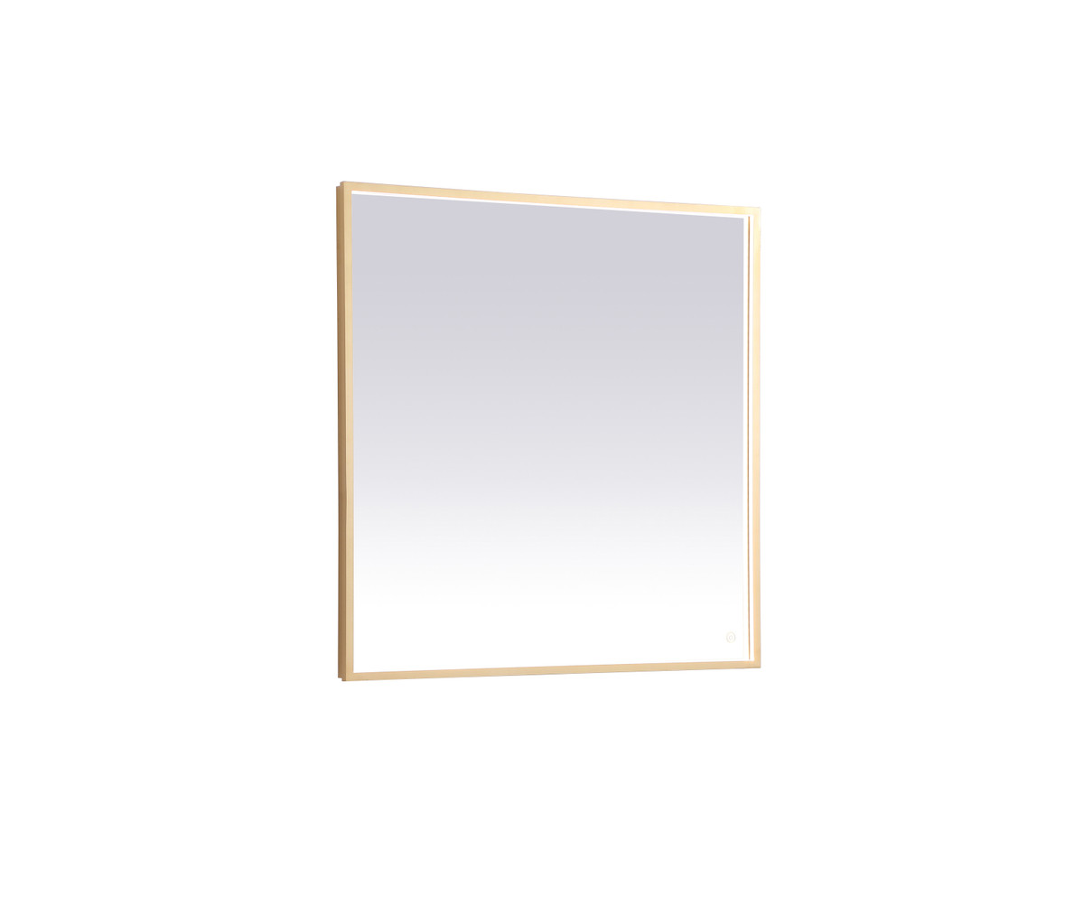 Elegant Decor MRE63636BR Pier 36x36 inch LED mirror with adjustable color temperature 3000K/4200K/6400K in brass