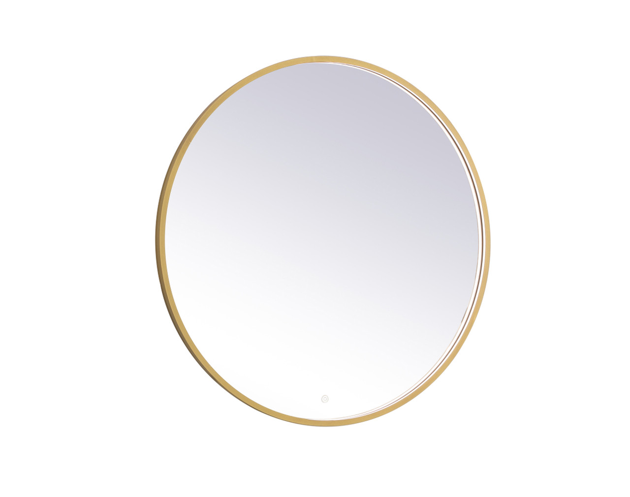 Elegant Decor MRE6039BR Pier 39 inch LED mirror with adjustable color temperature 3000K/4200K/6400K in brass