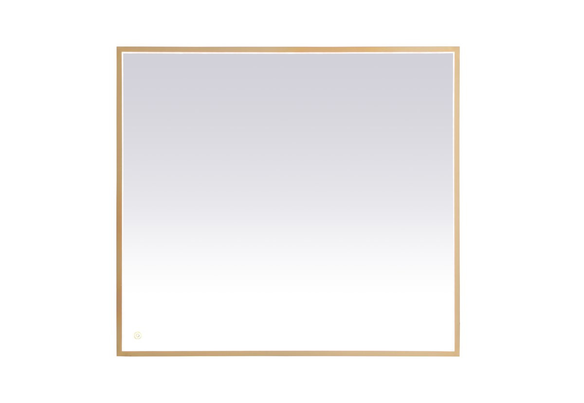 Elegant Decor MRE63640BR Pier 36x40 inch LED mirror with adjustable color temperature 3000K/4200K/6400K in brass