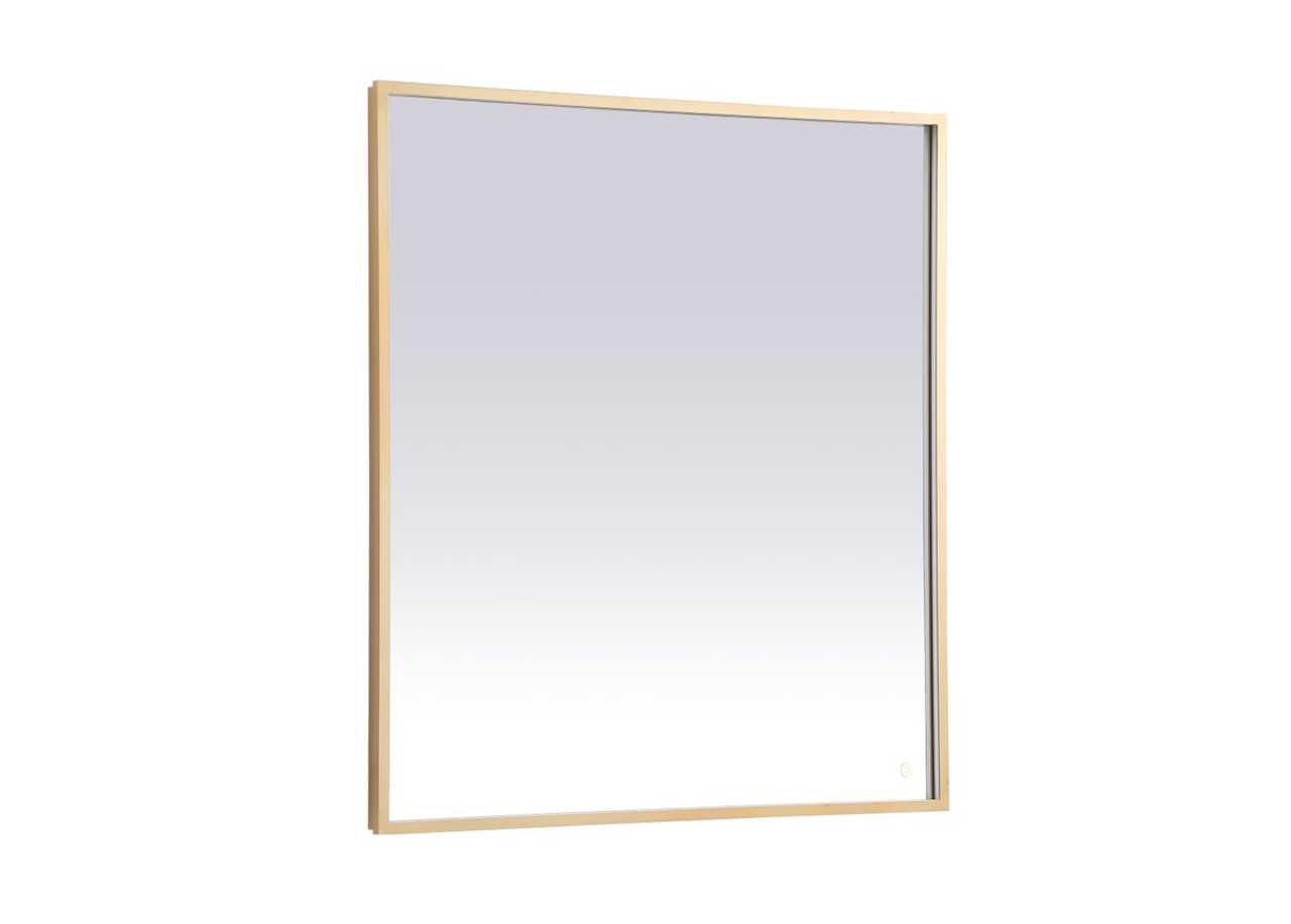 Elegant Decor MRE63640BR Pier 36x40 inch LED mirror with adjustable color temperature 3000K/4200K/6400K in brass