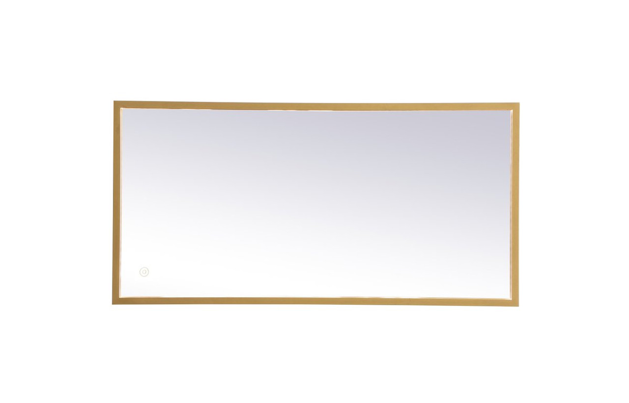 Elegant Decor MRE6048BR Pier 48 inch LED mirror with adjustable color temperature 3000K/4200K/6400K in brass