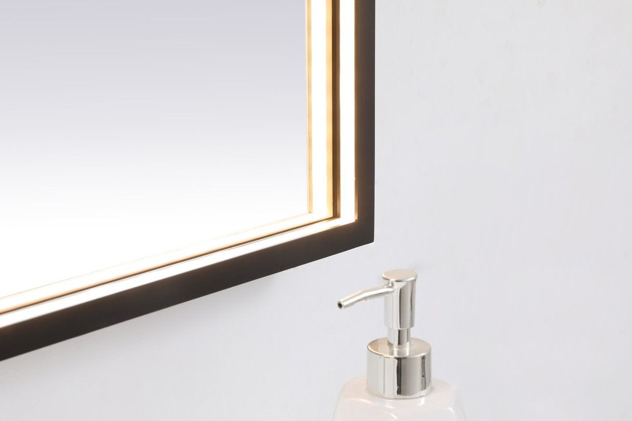 Elegant Decor MRE63048BK Pier 30x48 inch LED mirror with adjustable color temperature 3000K/4200K/6400K in black