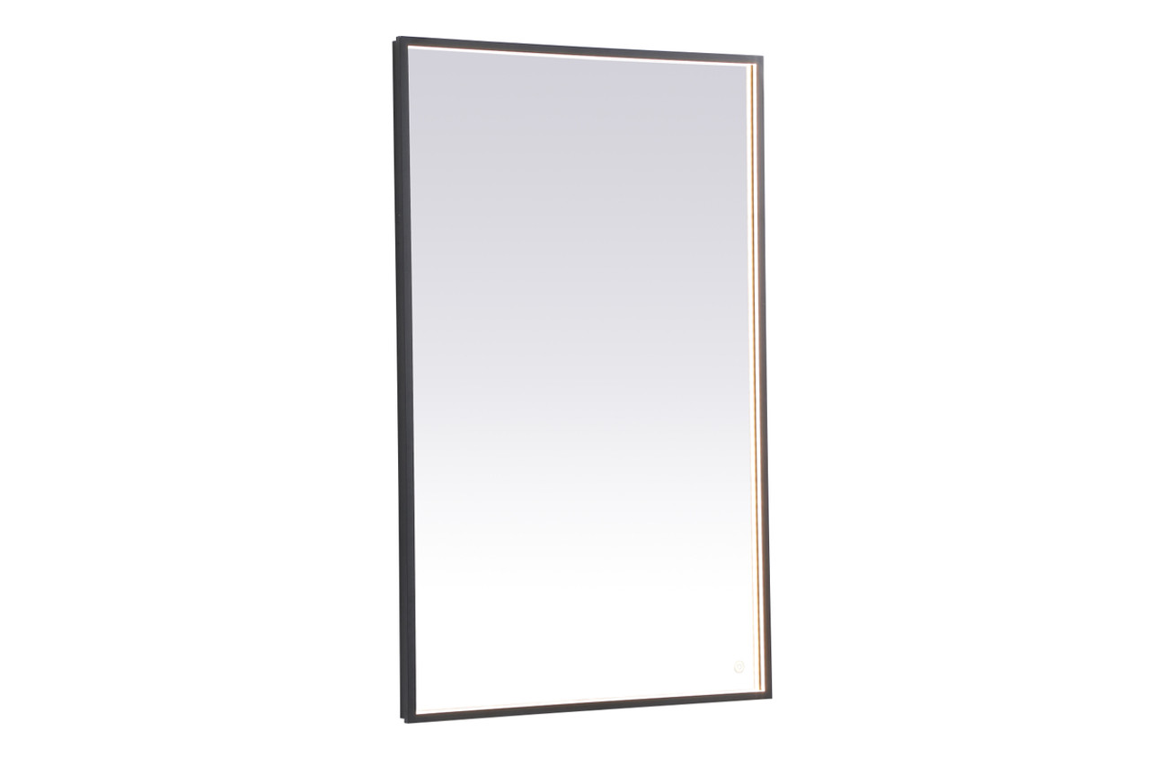 Elegant Decor MRE63048BK Pier 30x48 inch LED mirror with adjustable color temperature 3000K/4200K/6400K in black