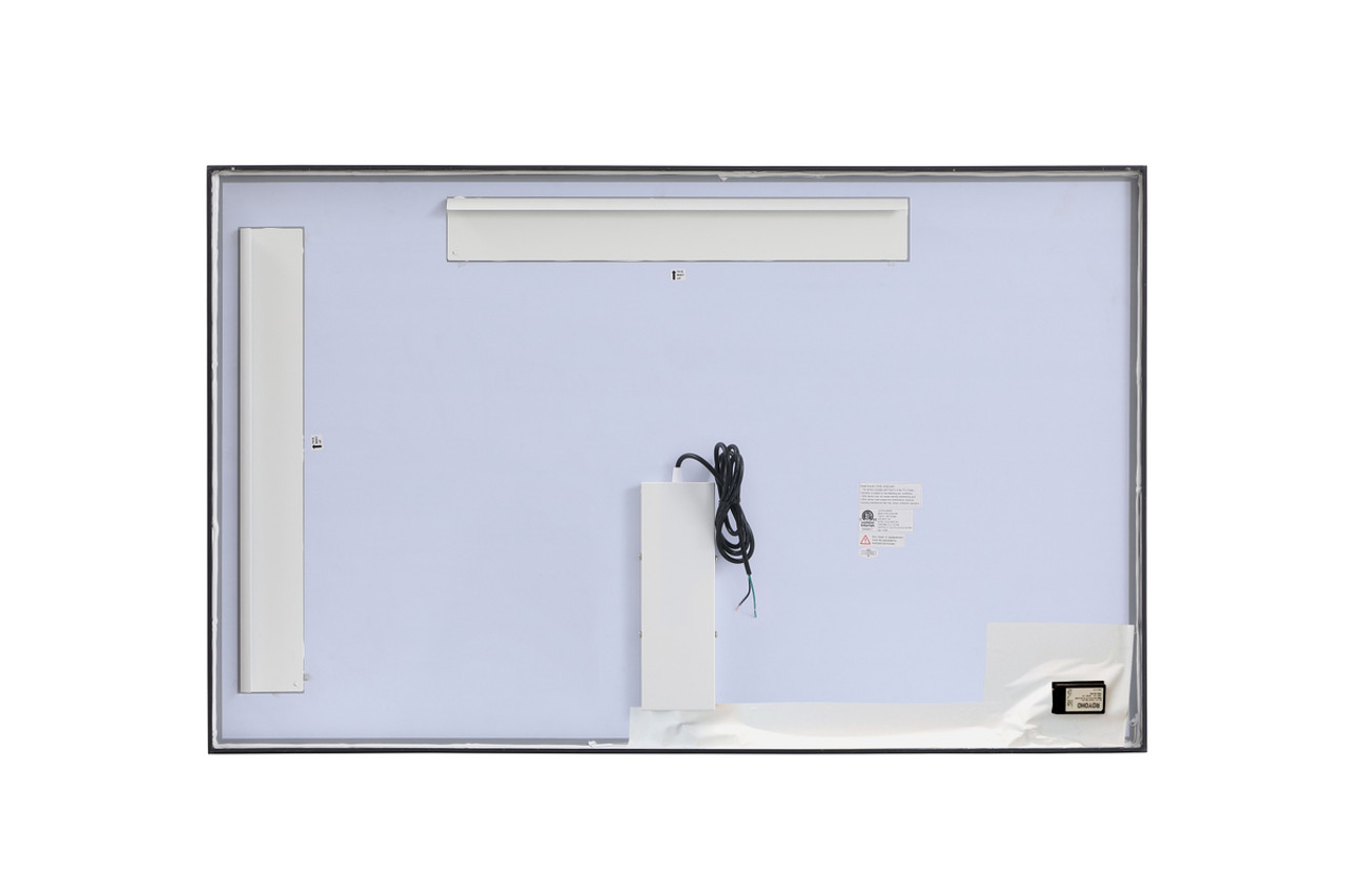Elegant Decor MRE63048BK Pier 30x48 inch LED mirror with adjustable color temperature 3000K/4200K/6400K in black