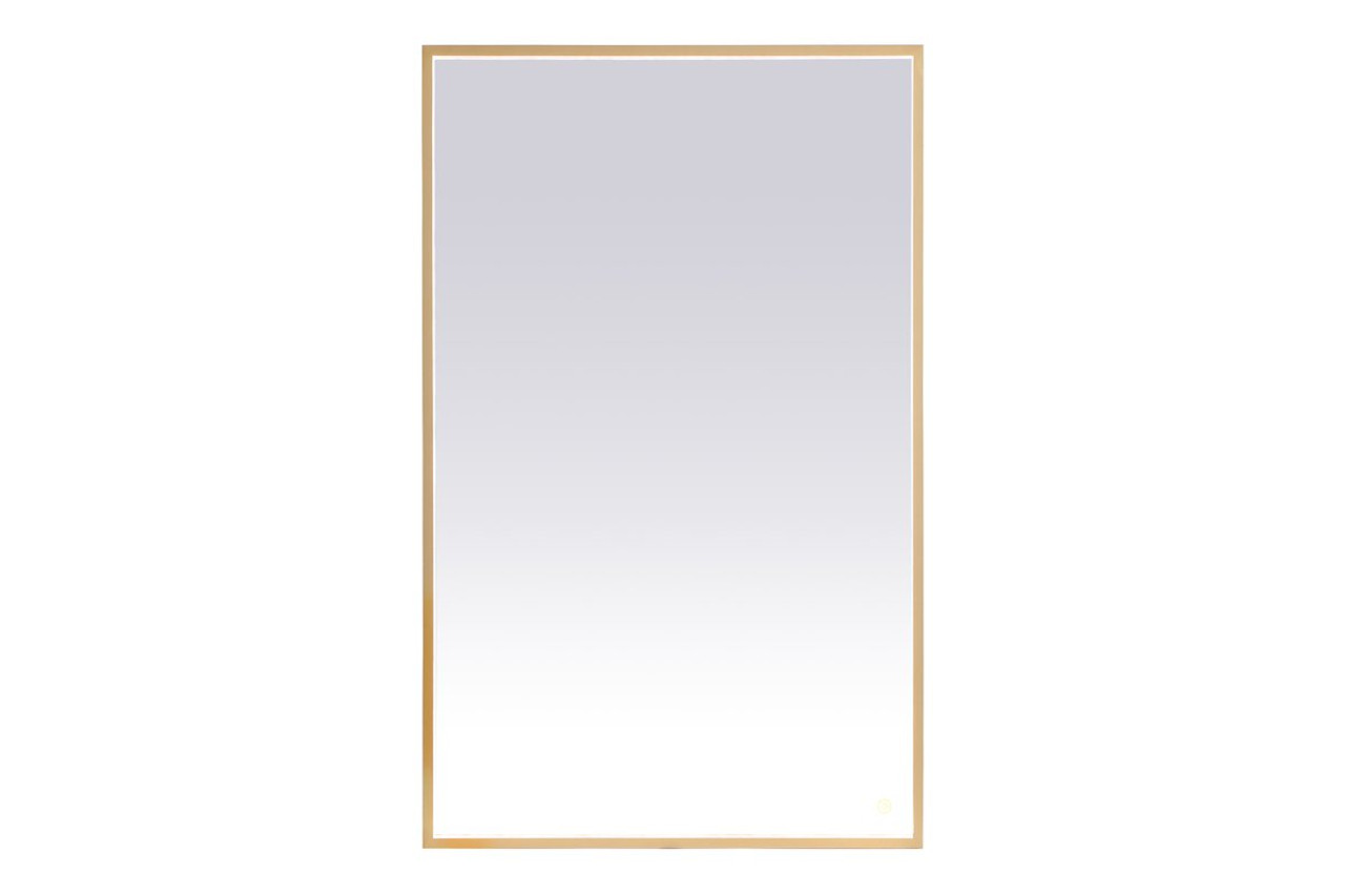 Elegant Decor MRE63048BR Pier 30x48 inch LED mirror with adjustable color temperature 3000K/4200K/6400K in brass