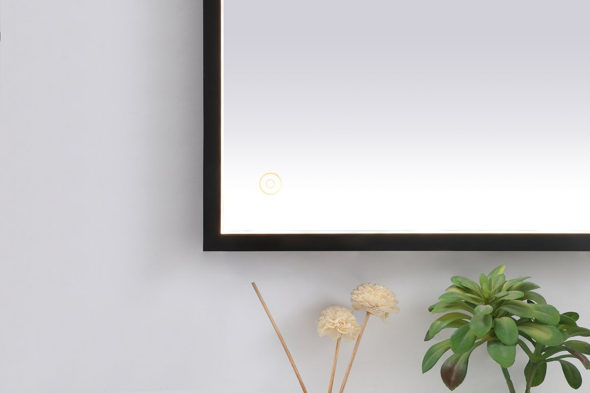 Elegant Decor MRE63648BK Pier 36x48 inch LED mirror with adjustable color temperature 3000K/4200K/6400K in black