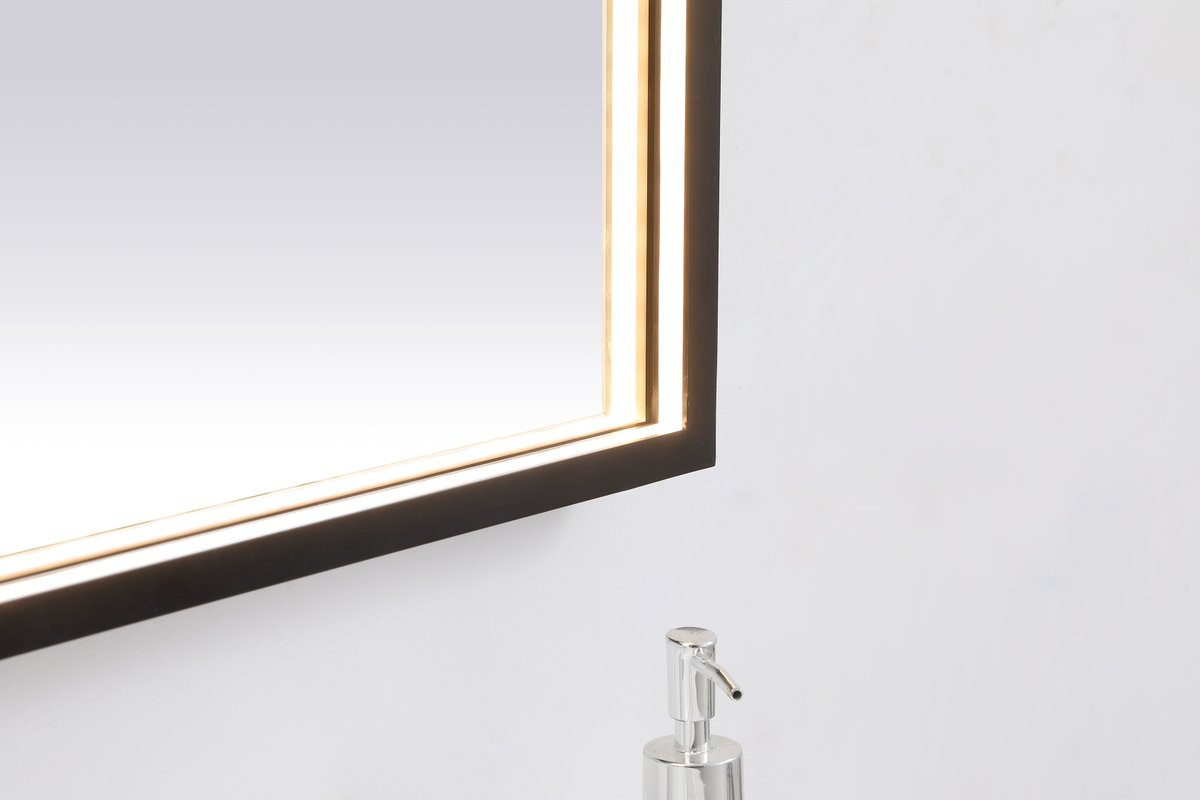 Elegant Decor MRE63648BK Pier 36x48 inch LED mirror with adjustable color temperature 3000K/4200K/6400K in black