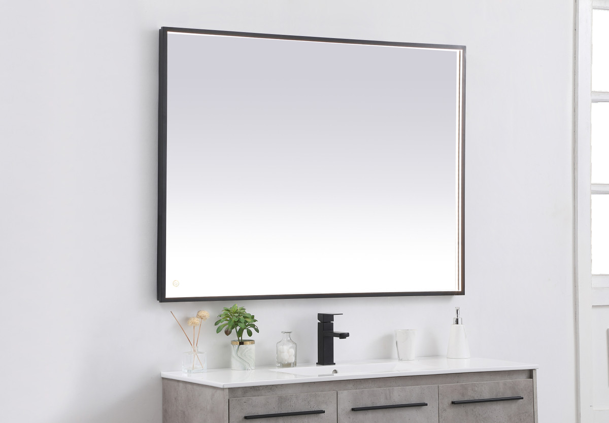 Elegant Decor MRE63648BK Pier 36x48 inch LED mirror with adjustable color temperature 3000K/4200K/6400K in black