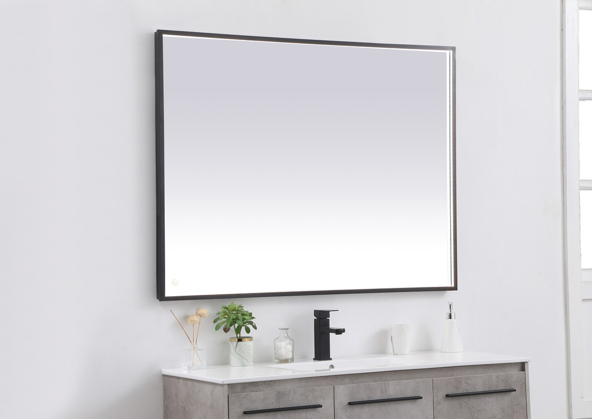 Elegant Decor MRE63648BK Pier 36x48 inch LED mirror with adjustable color temperature 3000K/4200K/6400K in black