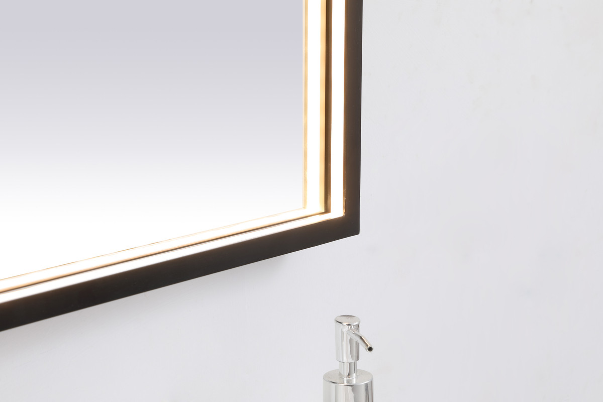 Elegant Decor MRE63648BK Pier 36x48 inch LED mirror with adjustable color temperature 3000K/4200K/6400K in black
