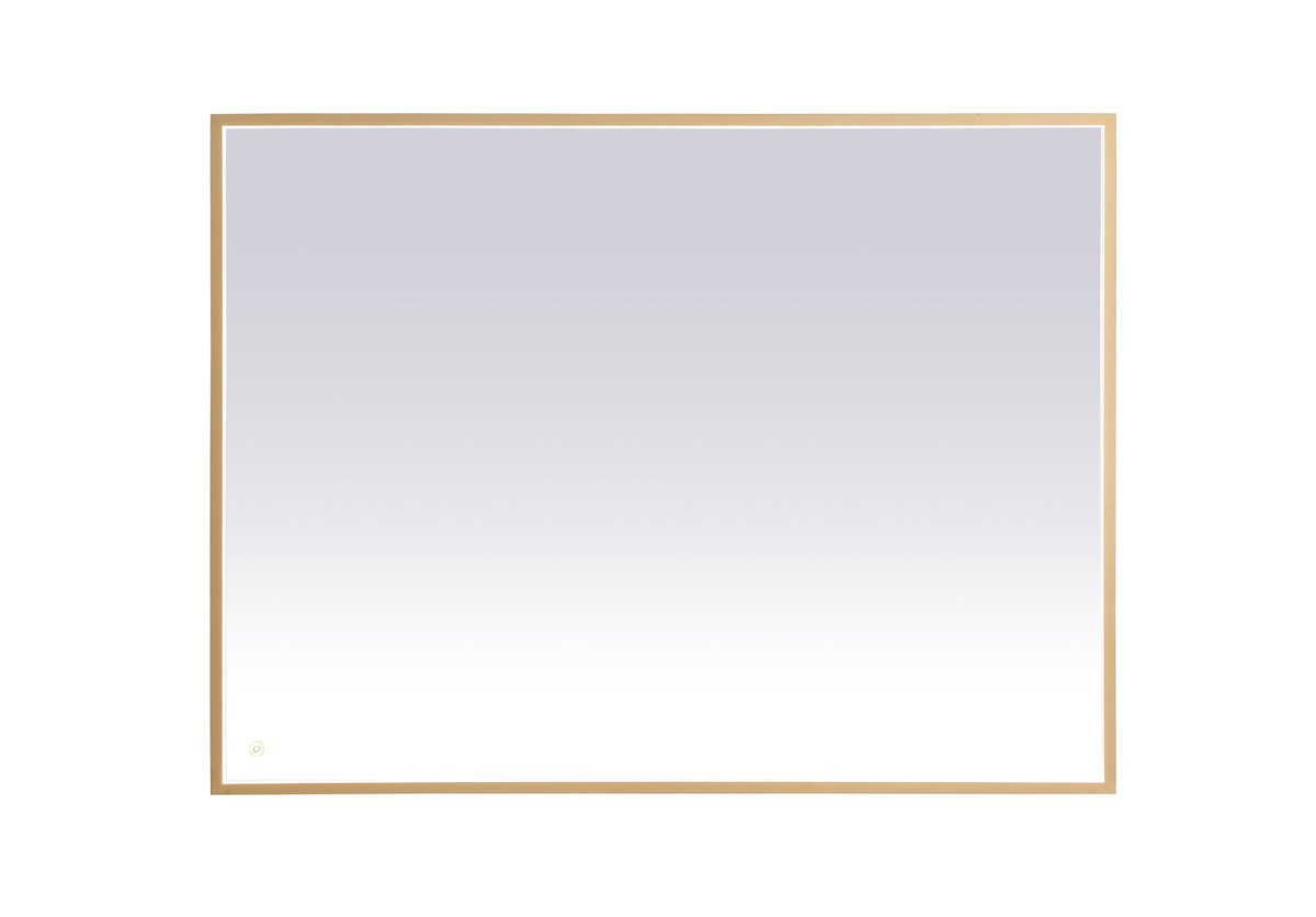 Elegant Decor MRE63648BR Pier 36x48 inch LED mirror with adjustable color temperature 3000K/4200K/6400K in brass
