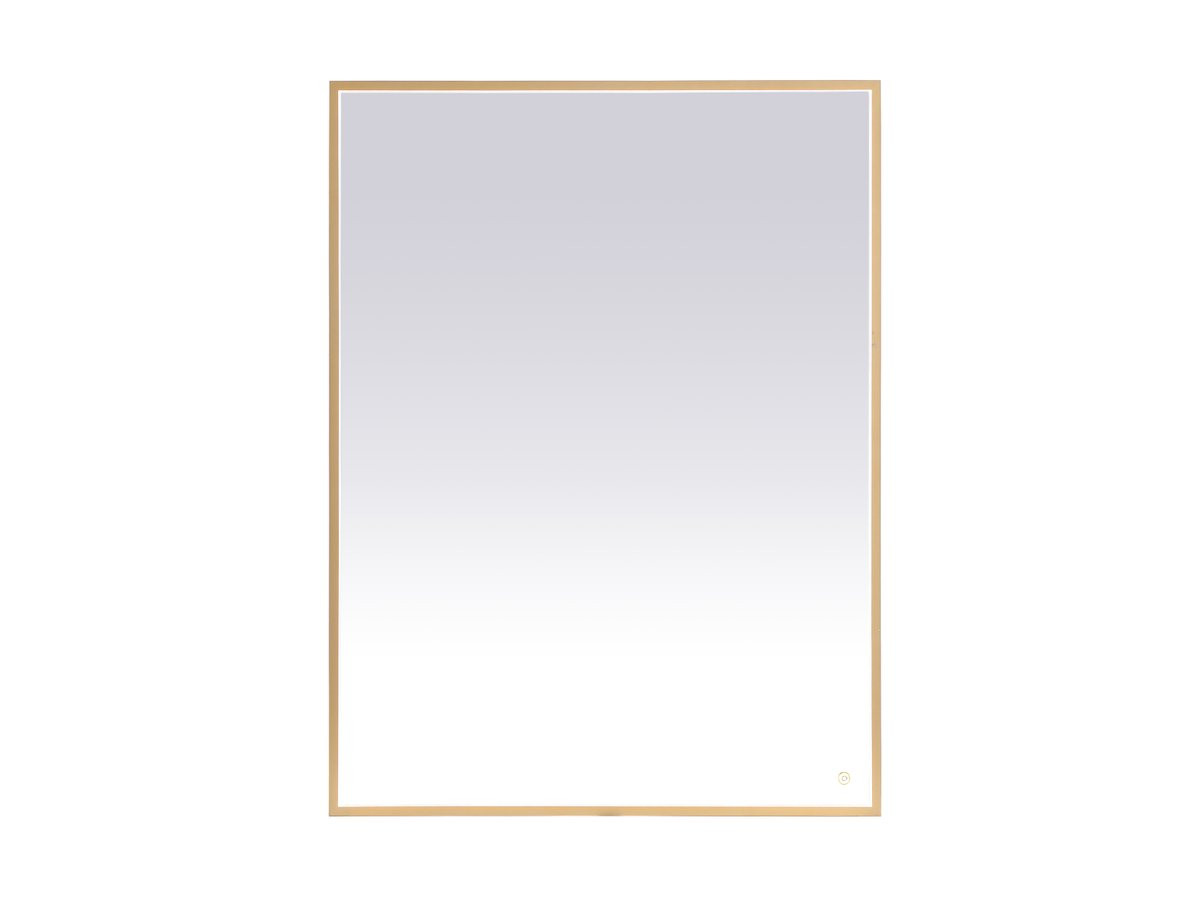 Elegant Decor MRE63648BR Pier 36x48 inch LED mirror with adjustable color temperature 3000K/4200K/6400K in brass